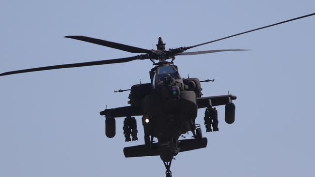 Apache helicopter gunships are reportedly among the US forces which routed pro-Syrian fighters — allegedly including Russian mercenaries — last week. Picture: Alex Coppel.