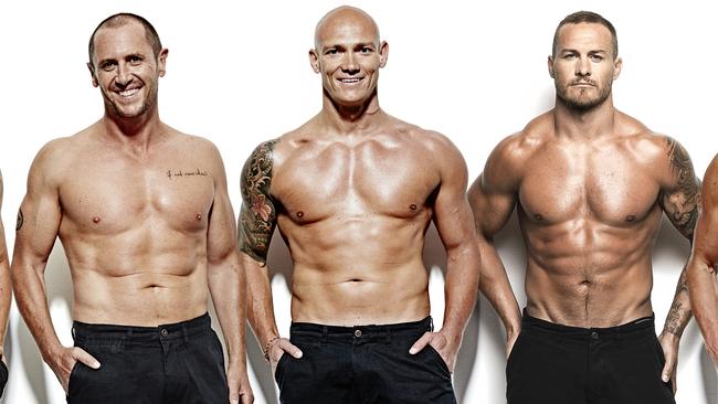 Buff ...will Larry Emdur, Michael Klim and Matt Cooper muscle up for The Real Full Monty? Picture: Mens Health.