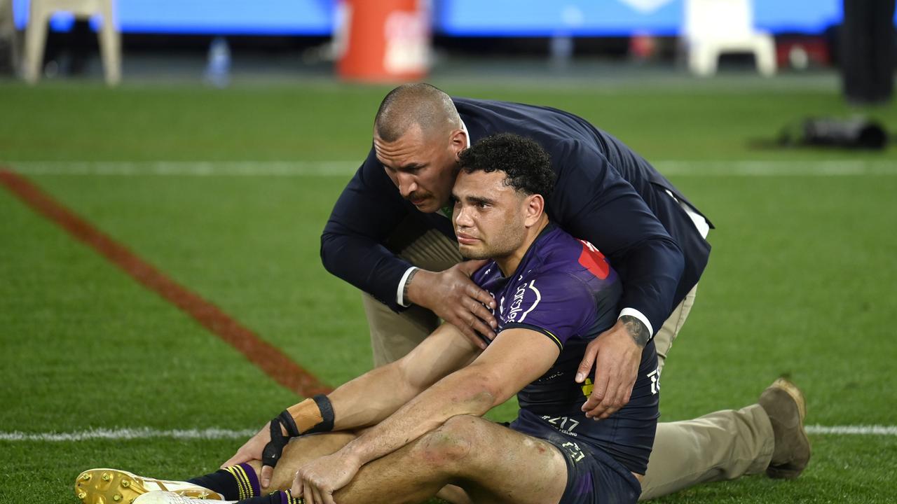 Nelson Asofa-Solomona (top) has been named on an extended bench for the Storm in what would be his first game back from suspension.Picture: NRL Photos