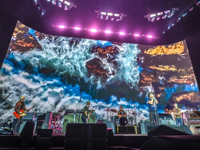 Pearl Jam’s first Aussie show was delayed due to storms. Picture: Simone Gorman Clark