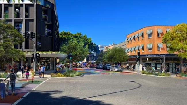 An artist's impression of proposed changes to Sydney Rd, at Belgrave St. Picture: Northern Beaches Council (Mark Gerada)