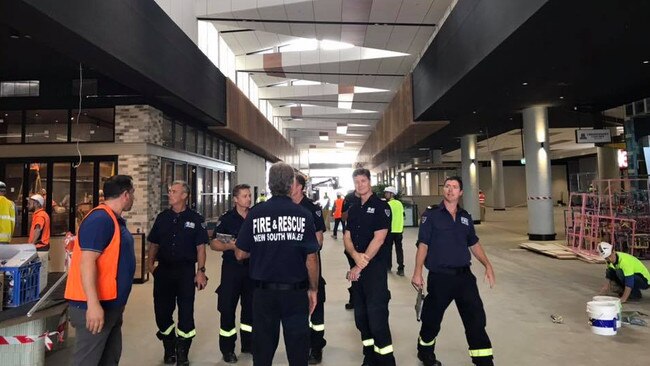 Sutherland firefighters tour the near-complete South Village development in Kirrawee. Picture: FRNSW