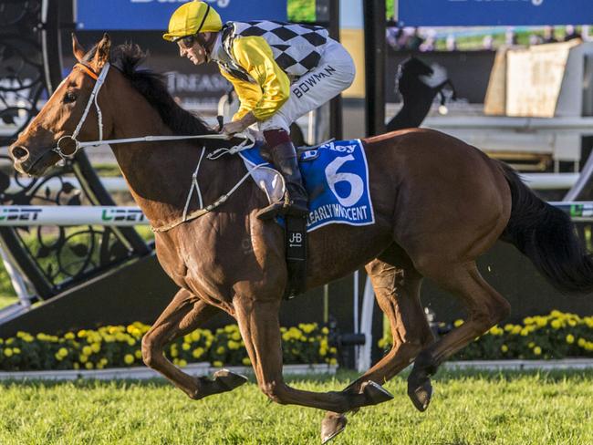 Clearly Innocent’s runaway victory in the Group 1 Kingsford Smith Cup was a genuine highlight on a day that attracted attention for all the wrong reasons. Picture: AAP