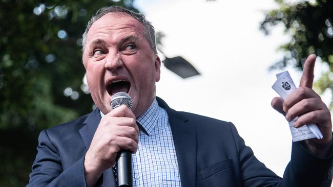 Barnaby Joyce speaks during an anti-abortion rally in Hyde Park, Sydney in 2019. Picture: File / AAP