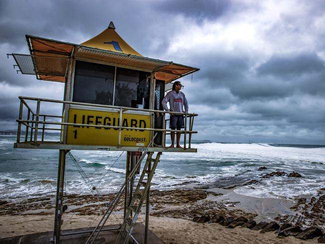 Snapper Rocks pictured during Cyclone Alfred. Picture: Nigel Hallett