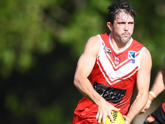 Abe Ankers has moved on from his AFL draft disappointment as he focuses on getting Waratah into the NTFL finals, before playing for Aspley Hornets in the NEAFL next year. Picture: AFLNT MEDIA