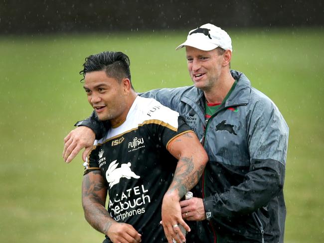 Memories.... Issac Luke and Michael Maguire during their times at South Sydney.Picture Gregg Porteous