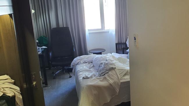 Grant says the hotel room has no space to cook and prepare meals during their 14-day stay in mandatory quarantine. Picture: Supplied