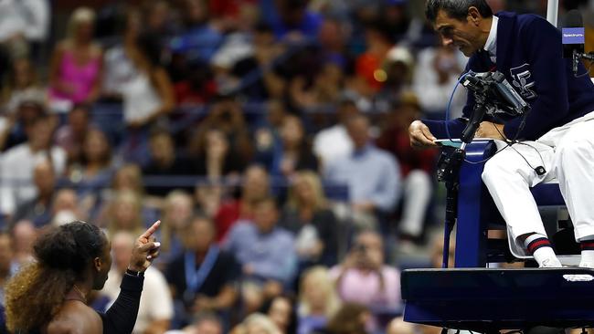 Serena Williams lashed out at the match umpire, her racquet, and the culture. Picture: Getty Images