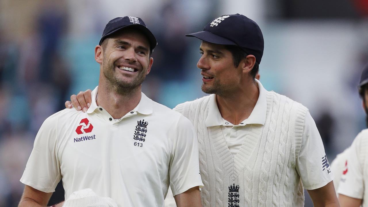 James Anderson is set to equal Alastair Cook’s English record. Photo: AFP
