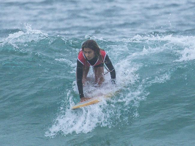 Early Saturday heats of The Burleigh Heads Boardriders Single Fin Festival. Picture: Glenn Campbell