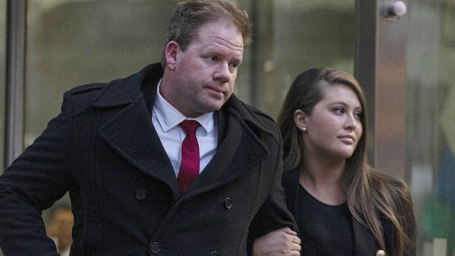 Nick Stevens leaving the County Court of Victoria last Friday. Picture: AAP Image/Daniel Pockett