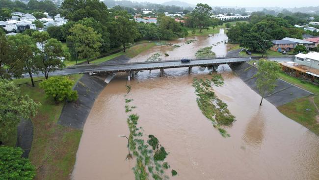 Water pooling in areas of Brisbane following the impact of ex Tropical Cyclone Alfred. Picture Sean Callinan