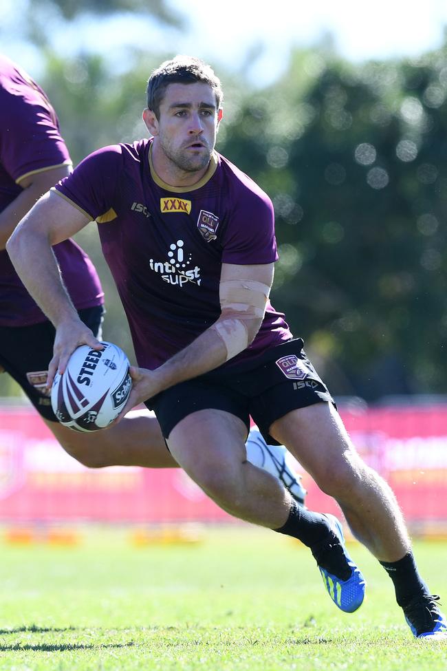 Andrew McCullough at Maroons training today. Picture: Dave Hunt/AAP