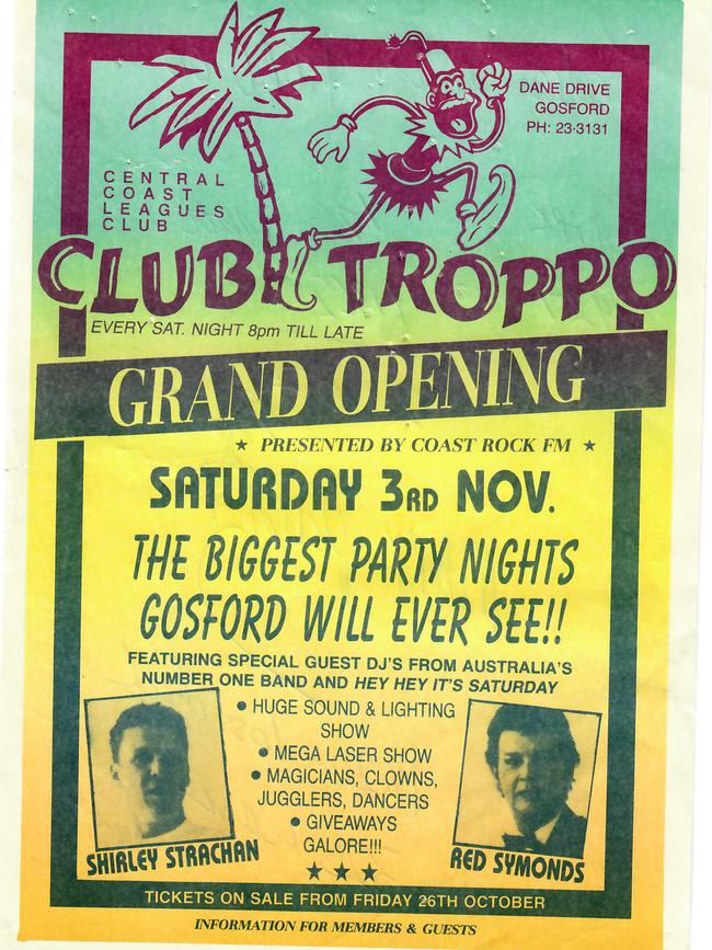 Club Troppo grand opening flyer.