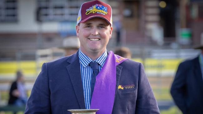 Livestock agent Dustyn Fitzgerald at the ALPA Queensland Young Auctioneers Competition. Photo: Supplied