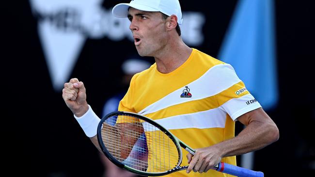 Chris O’Connell will pocket $221,000 and rise about 30 spots in the rankings thanks to making the third round at the Australian Open. Picture: AFP