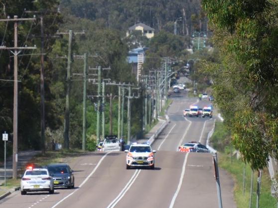 Minnesota Rd at Hamlyn Terrace was in lockdown after a police pursuit in which shots were fired. Picture: Richard Noone