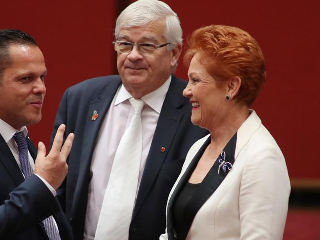 Burston, pictured with One Nation leader Pauline Hanson, has officially quit the party. Picture: Gary Ramage