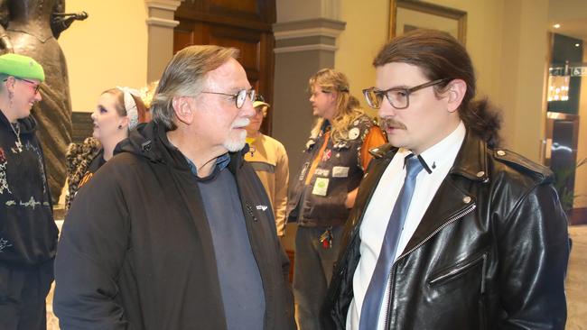 Organiser, Patrick Maher (R) and supporter Peter Lawson were among the people there in support of the motion put forward by Councillor Keiran Snape. Picture Dean Martin