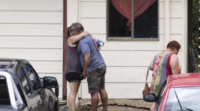 The family arrive at the North Ipswich house on Boxing Day following the alleged murder. Picture: News Corp/Attila Csaszar