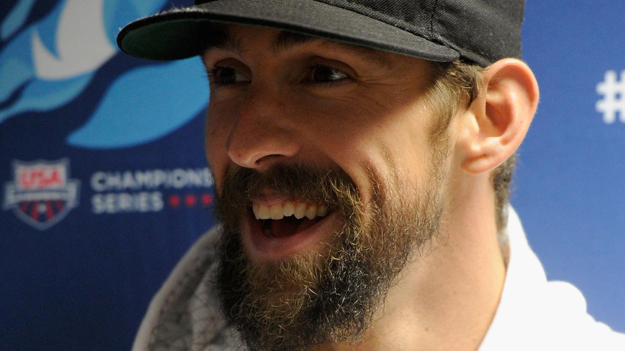 MINNEAPOLIS, MN - NOVEMBER 12: Michael Phelps speaks to the media at the Arena Pro Swim Series on November 12, 2015 at Jean K. Freeman Aquatics Center in Minneapolis, Minnesota. Hannah Foslien/Getty Images/AFP == FOR NEWSPAPERS, INTERNET, TELCOS & TELEVISION USE ONLY ==