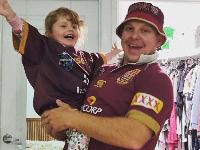 Father-of-two Dale Simpson and his daughter Aria have been described as “best mates” before he tragically passed away on Saturday, November 16 while mountain biking on one of Mount Archer's (Nurim) First Turkey bike trails. Pic: Contributed