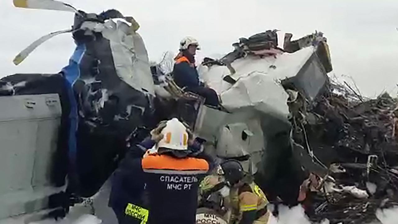 The crashed plane belonged to the Voluntary Society for Assistance to the Army, Aviation and Navy of Russia. Picture: Russian Emergency Ministry/ AFP