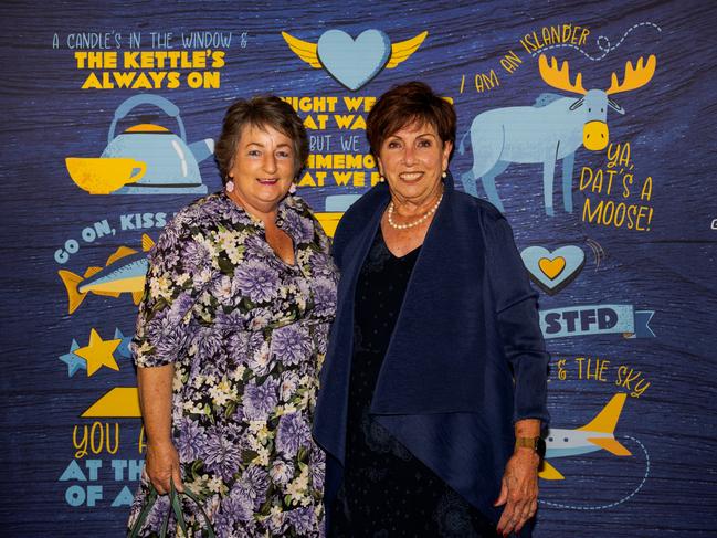 Janice Holstein (left) and Cr Carol Taylor opening night function for The Empire's Come From Away at The Rock, Friday, March 14, 2025. Picture: Hey Media