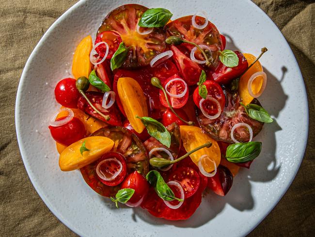 EMBARGO FOR TWAM 03 FEB 2024. FEE MAY APPLY. Tomato salad, gazpacho by Lennox Hastie. Photo: Nikki To