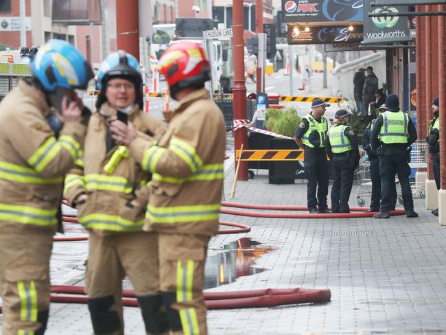 Overnight fire at the Brunswick Hotel in Liverpool Street Hobart. Picture: Nikki Davis-Jones