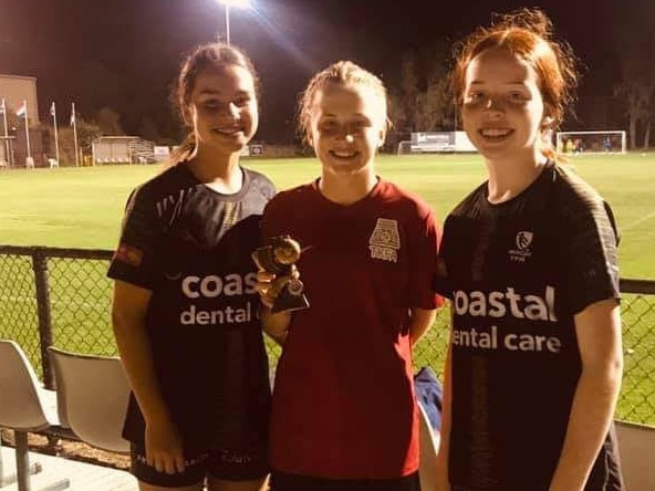 Amber Faherty (middle) was named player of the tournament at the 2020 Premier Invitational. She returns with TKFA this year. Photo: Supplied