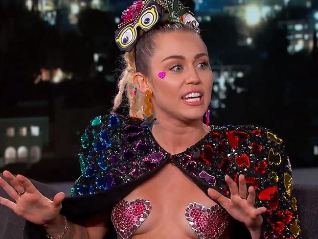 Miley Cyrus loves to show a bit of boob.