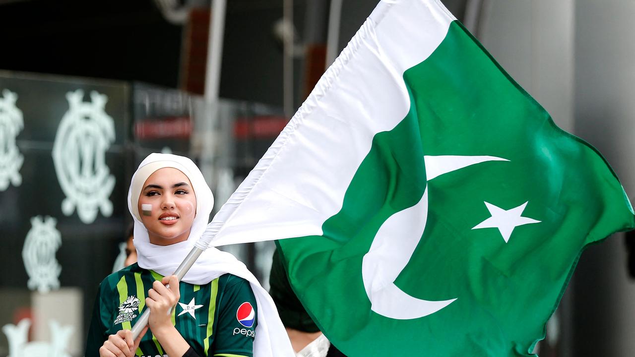 A Pakistan fan outside the MCG.