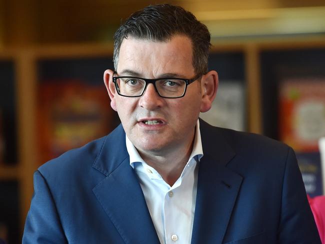 MELBOURNE, AUSTRALIA - NOVEMBER 12TH, 2022: Premier Daniel Andrews makes an announcement, at Library at The Dock, Docklands.Picture: Nicki Connolly