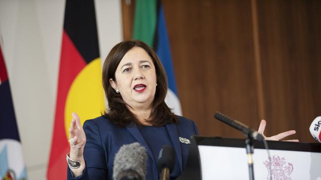 Premier Annastacia Palaszczuk announces Queensland would bid for the 2032 Olympics in September last year. Picture: AAP/Attila Csaszar