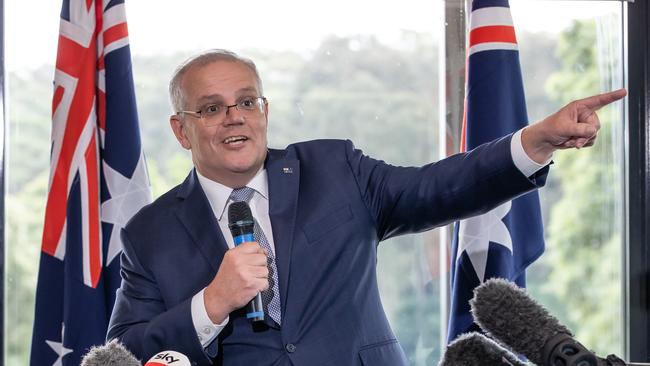 Prime Minister Scott Morrison at the Nowra Golf Club on Monday. Picture: Jason Edwards