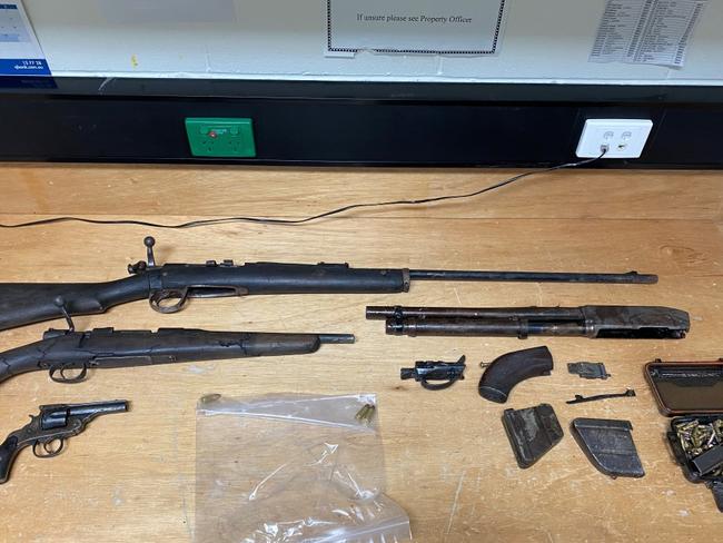 A number of firearms were seized by police in a major Whitsunday drug bust. Photo: Queensland Police