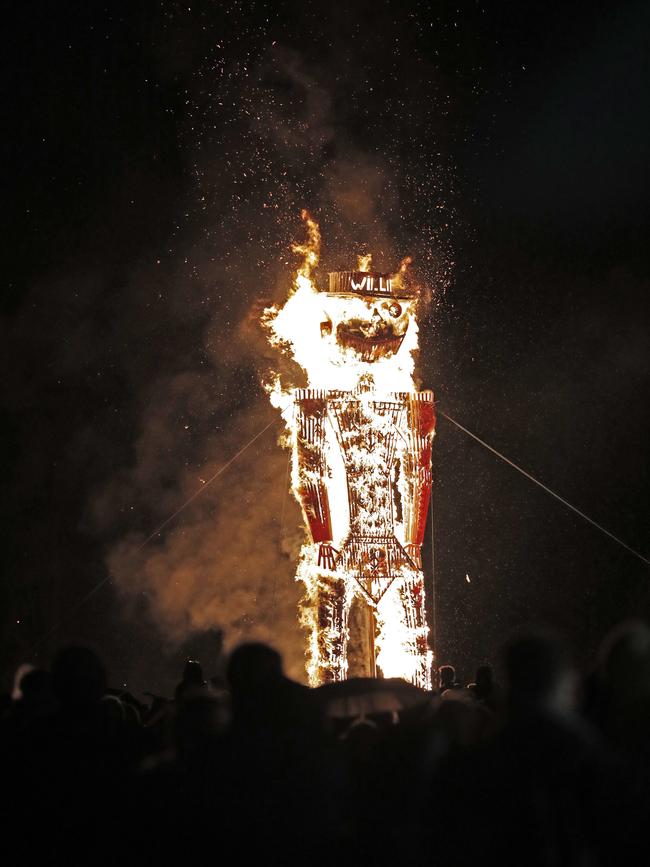 Mid Winter Festival from the Ranelagh Recreation Grounds. The burning of wicker man, Big Willie. Picture Zak Simmonds