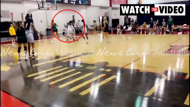 Exclusive video: Liz Cambage elbows Nigerian opponent