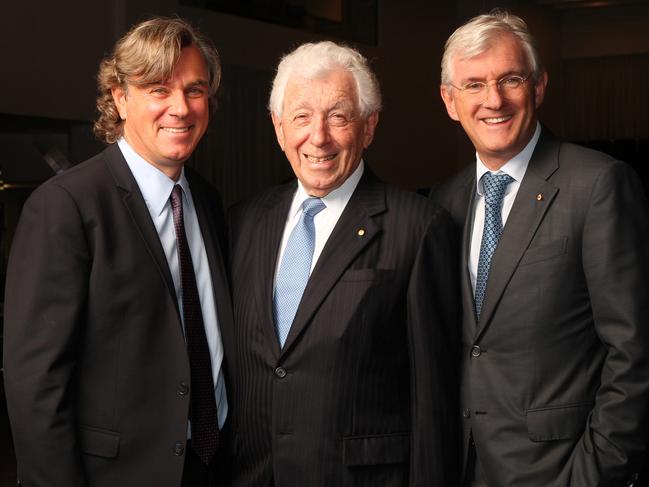 Westfield bosses: Co-CEO Peter Lowy, chairman Frank Lowy and Co-CEO Steven Lowy. Picture: Hollie Adams