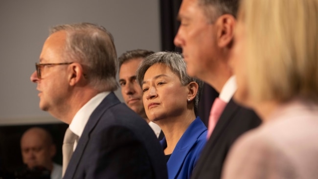 Ms Wong and Prime Minister Anthony Albanese are travelling to Tokyo to meet with their counterparts from the United States, Japan and India as part of the Quad. Picture: NCA NewsWire / Andrew Taylor