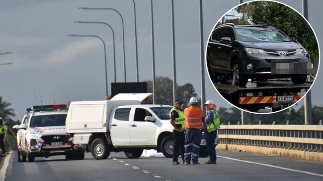 Police found a stolen RAV4 believed to be involved in a hit and run on Ron Camm Bridge abandoned an hour later in East Mackay. Picture: Janessa Ekert, Lillian Watkins