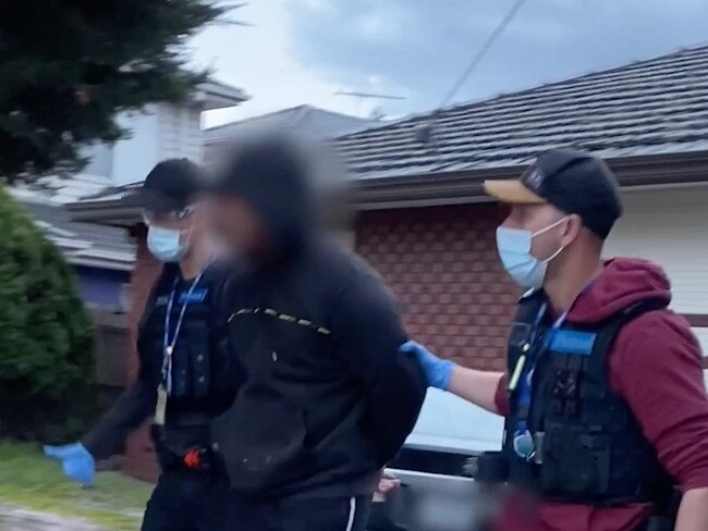 Police raid in Cranbourne, Melbourne, in connection with Operation Ironside.