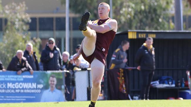 EFNL 2024: Ben Robertson finished with five goals for Boronia. Picture: Grant Bertram