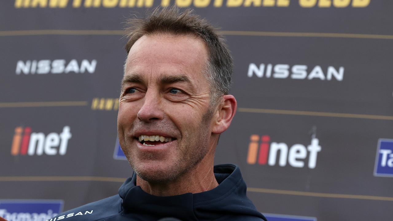 Alastair Clarkson at his press conference. Picture: Michael Klein