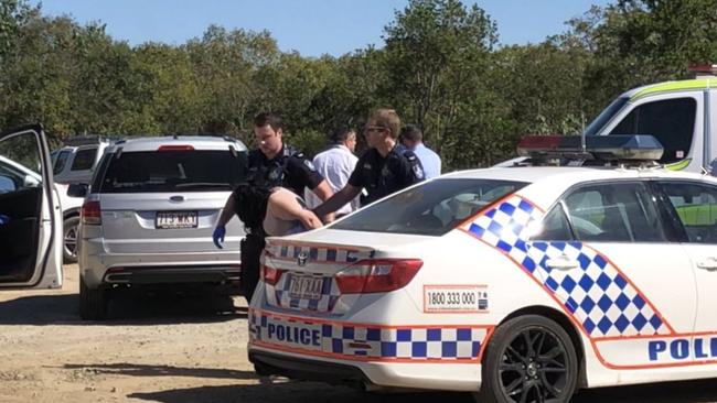 Police make an arrest. Picture: Madura McCormack