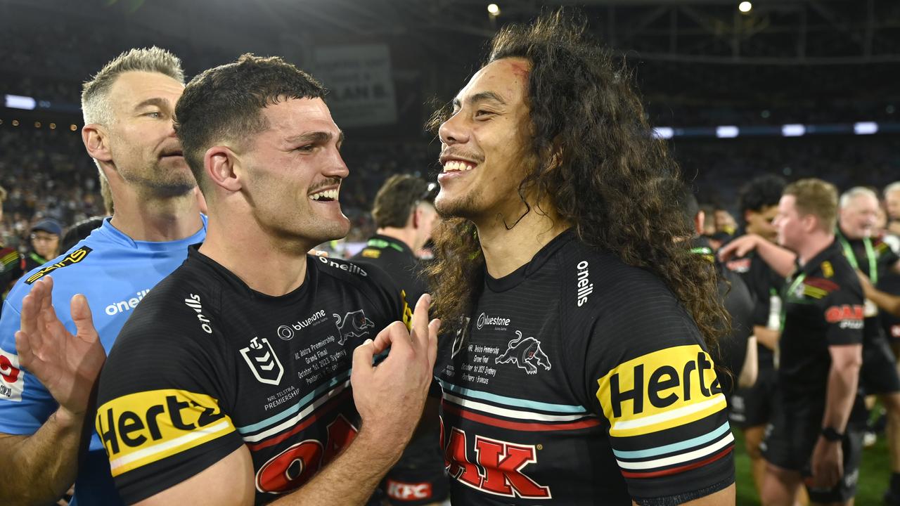 (L-R) Nathan Cleary and Jarome Luai.