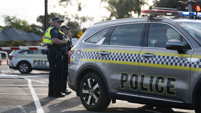 Police at the scene of the cyclist death in Edwardstown. Hours later they were also called to Salisbury Heights where a motorcyclist was killed. Picture: Morgan Sette