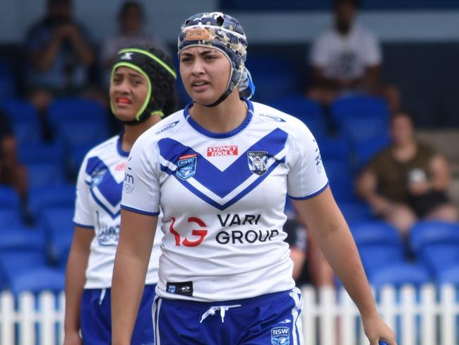 Trinity Tauaneai has featured in Canterbury’s Lisa Fiaola Cup side this year, but has signed an NRLW development contract with St George Illawarra. Picture: Sean Teuma